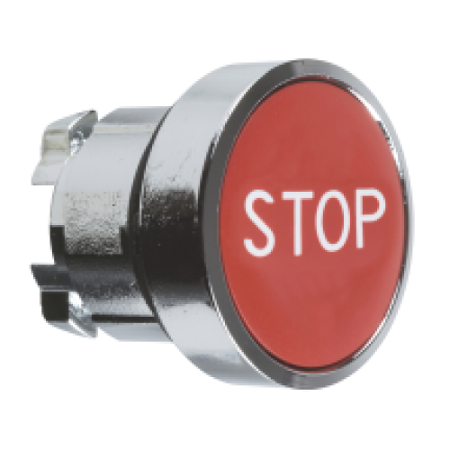 Schneider ZB4BA434 Flush Pushbutton Head 22mm Red Stop