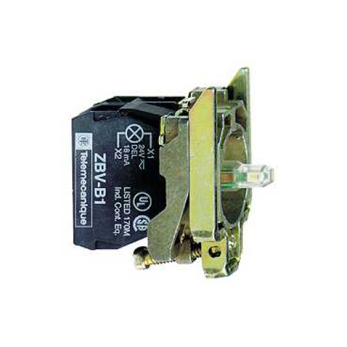 Schneider ZB4BW0G35 Green 1NO + 1NC LED Lighting Block with Fixing Collar 110-120V