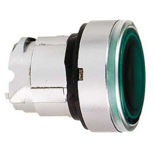 Schneider ZB4BW33 Flush Mount Illuminated Pushbutton Head Green BA9s