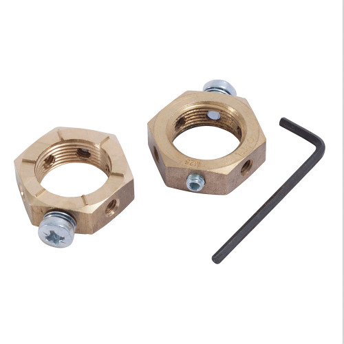 NEWLEC NLENS25 Brass Earthing Nut 25mm (2 Pack)