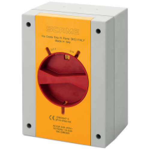Scame 590.EM6305 Rotary Isolator TP+N 63A IP66