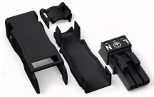 Wago 890-103 Socket with Strain Relief Housing 3-Pole Black 1.5mm