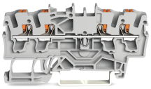 Wago 2202-1401 ATEX 4-conductor Through Terminal Block with Push-Button CAGE CLAMP® Grey 2.5mm²