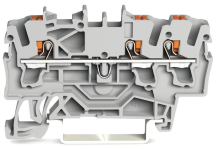 Wago 2202-1301 ATEX 3-conductor Through Terminal Block with Push-Button CAGE CLAMP® Grey 2.5mm²