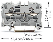 Wago 2004-1201 ATEX Push Fit Terminal 4.0mm Grey 2 Conductor