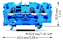 Wago 2004-1304 ATEX 3 Conductor Through Terminal Block 4mm CAGE CLAMP® Blue