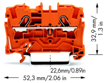 Wago 2004-1202 ATEX Push Fit Terminal 4.0mm 2 Conductor Orange