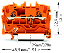 Wago 2002-1202 ATEX Push Fit Terminal 2.5mm 2 Conductor Orange