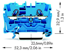 Wago 2004-1204 ATEX Push Fit Terminal 4.0mm 2 Conductor Blue