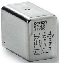 Omron MY4H24VDC Miniature Power Relay Hermetically Sealed 4 Pole 4PDT 3A 24V DC