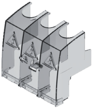 Socomec 22943016 3-Pole Top/Bottom Terminal Shroud 100A-125A M2 Size