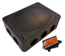 Wiska 10113411 Junction box 116x85x51mm with terminal block WAGO Black