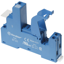 Finder 97.01SPA Terminal DIN Relay Socket Blue with Retaining Clip
