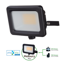 Lumineux 431379 Melbury Plus Floodlight 50W 4000K IP65 Black Plug & Play
