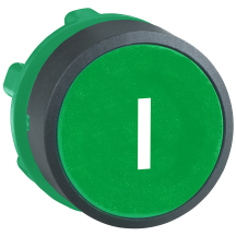 Schneider ZB5AA331 Green Plastic Flush Mount Pushbutton Head Marked "I"