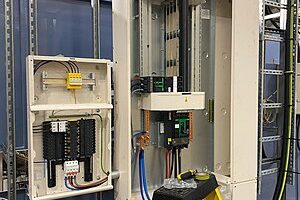 Section board being fitted out within an operational production site