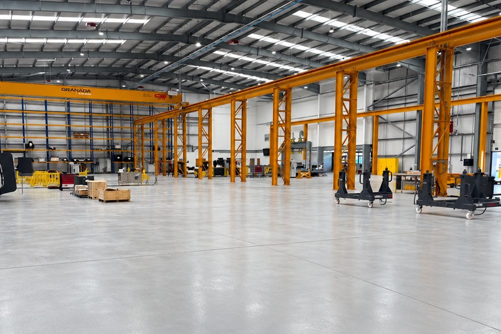 Completed factory floor at CAF Rail, Unit 10 Lowry Park