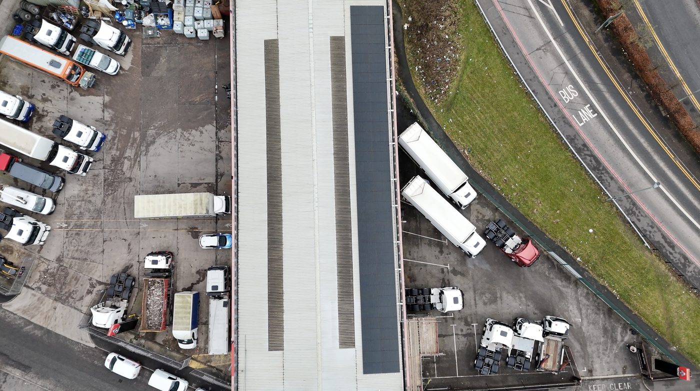 Commercial rooftop solar PV installation
